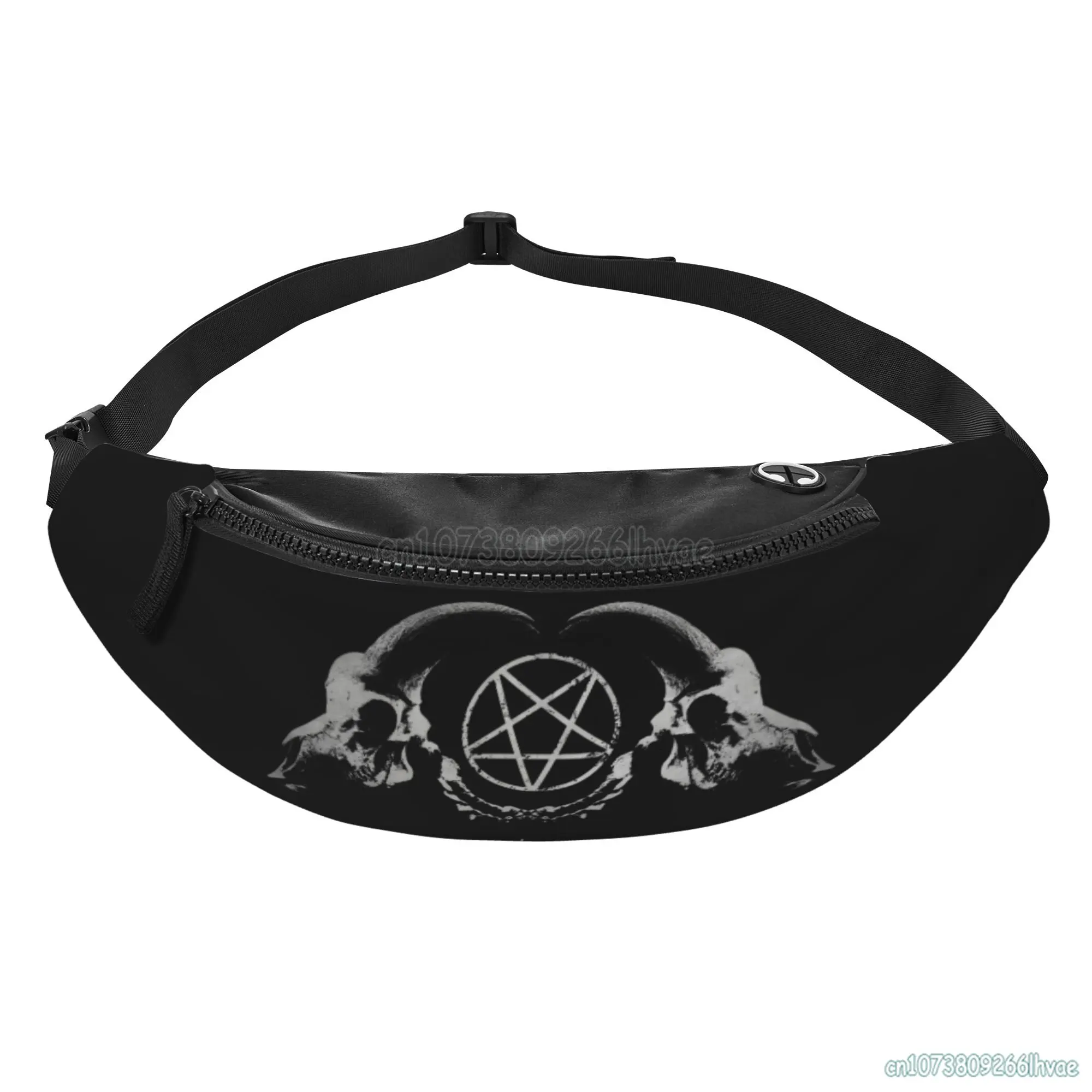 Pentagram Satantic Occult Church of Satan Goat Goth Waist Bag Men Women Crossbody Shoulder Bag for Travel Hiking Running Cycling