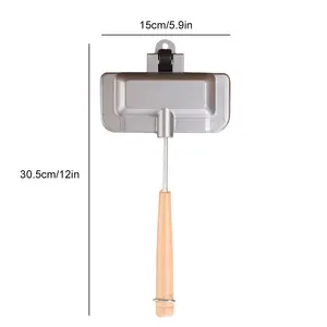 Nicht stapelende Bratpfanne, Aluminiumlegierung, zum Frühstück, Sandwichhersteller, Waffel, Pfannkuchen, Grill, Ofenform 12 Hauptverkaufs -Sandwicheira -Waffel - №5