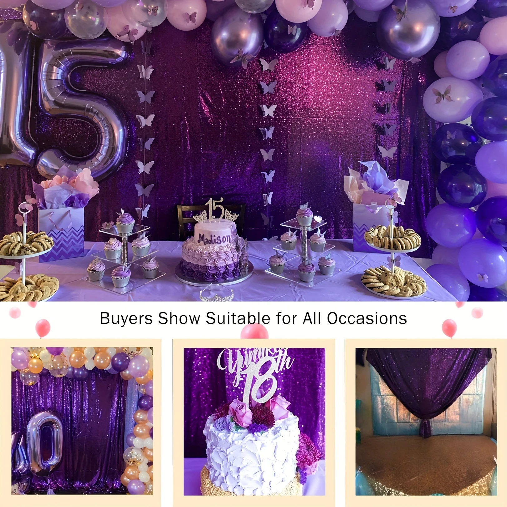 Parti Düğün Fotoğraf Kabini Ar - Sequin Fabric Panel incelemesi ve fiyatı