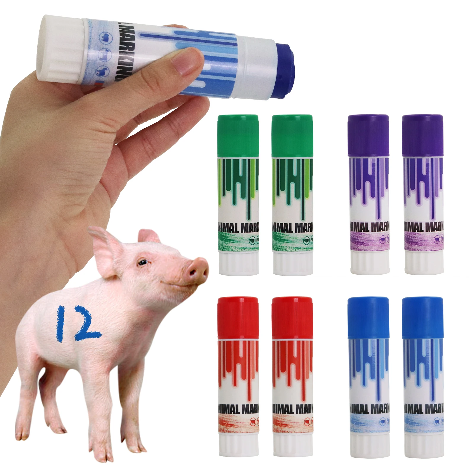 1PC Cattle Marking Crayon Livestock Marking Crayon Safe High Purity Paraffin-Based Livestock Skin Marking Paint Pen For Duck Pig