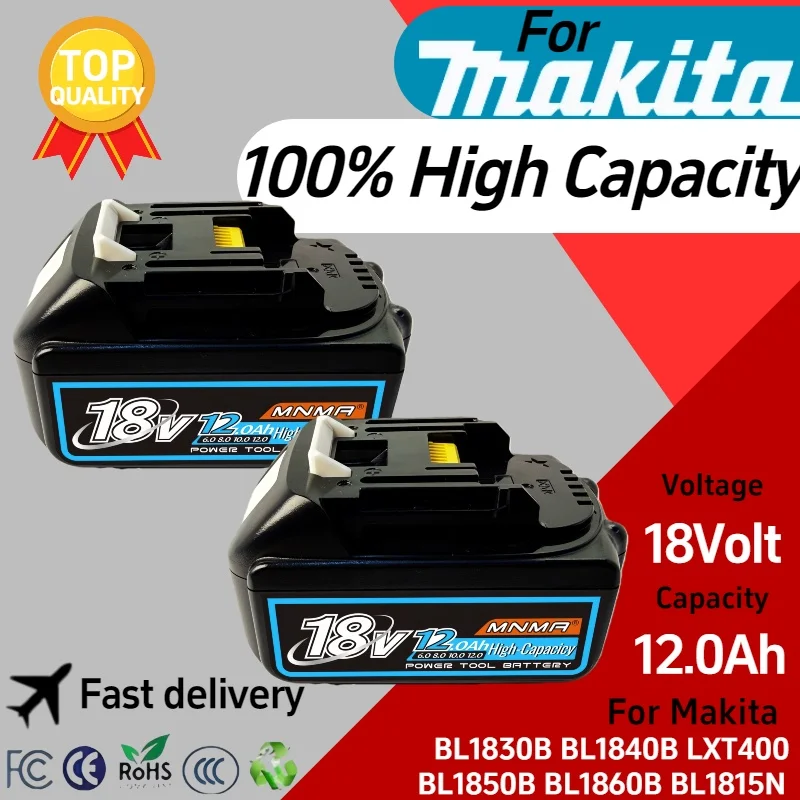 

18V For Makita BL1860B Rechargeable Battery,18V 12Ah Lithium for Makita 18V power tool DTW700 DDF487 DGA404 DTW285 DTD173