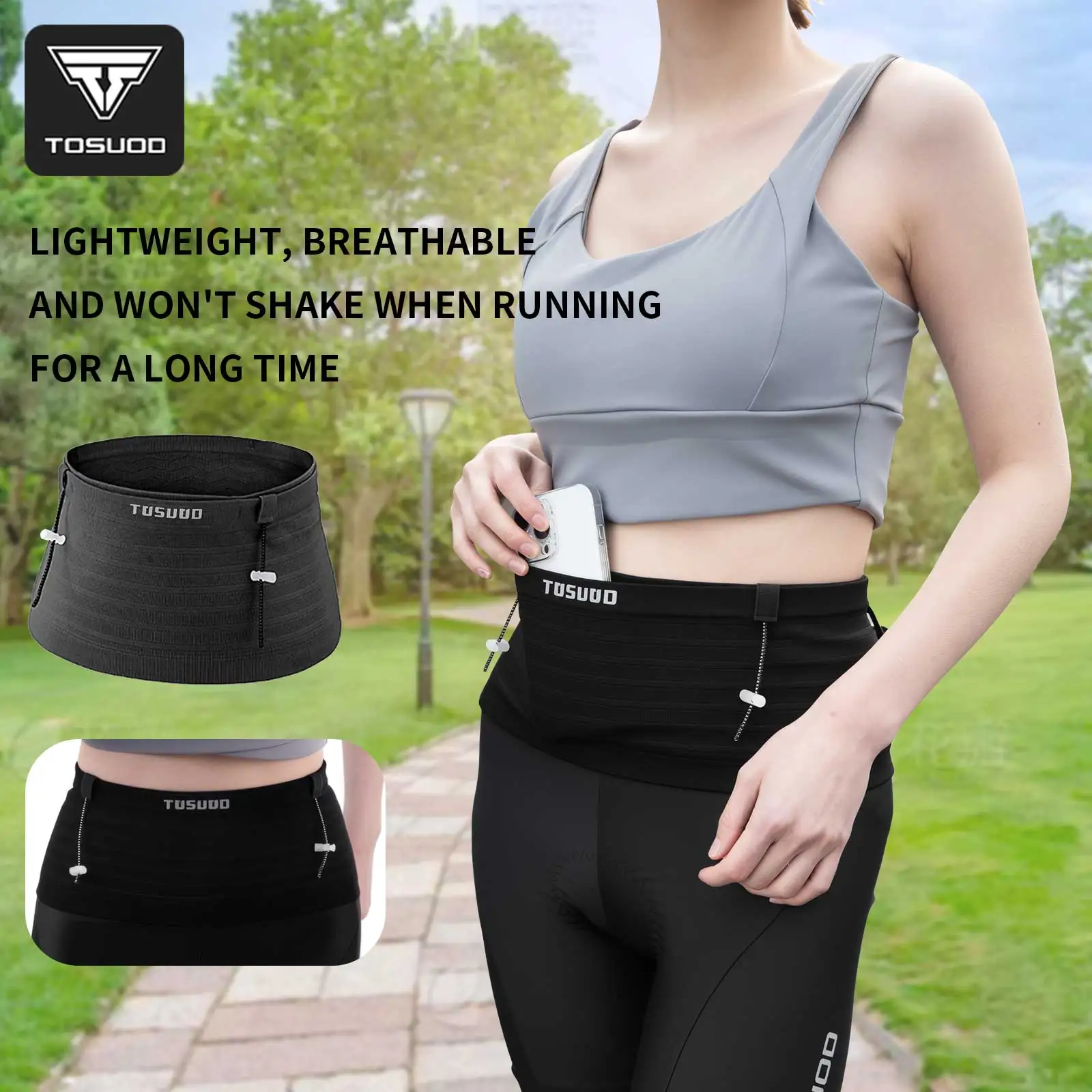 

Спортивная поясная сумка TOSUOD: легкая, для бега, без рук, для тренировок, походов, велоспорта, путешествий, фитнеса