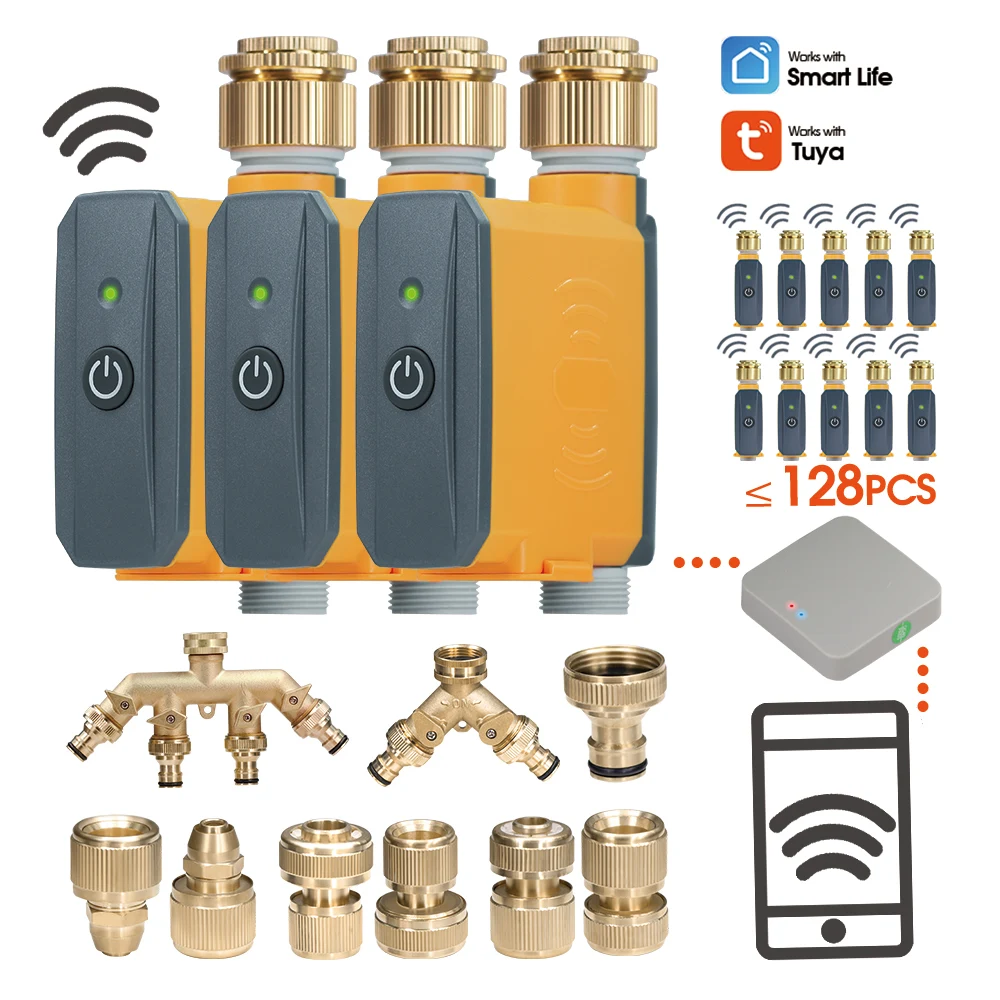 Brass Connecter Zigbee Smart Valve Intelligent Automatic Wifi Garden Water Timer for Sprinkler Hose Irrigation System Controller