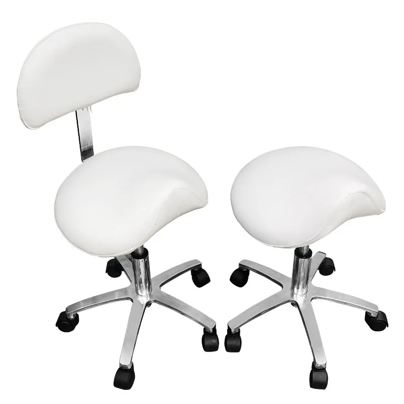 

&c SalonNewCommercial Barber Salon Haircut Chair Stainless Steel Frame Base Casters Leather Seat Adjustable Footrest Stylist