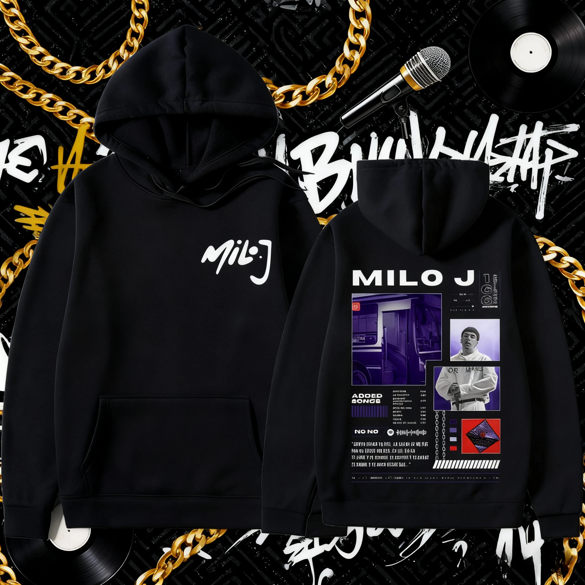 เสื้อฮู้ดพิมพ์ลายอัลบั้ม 166 ของแร็ปเปอร์มิโล ฤดูใบไม้ร่วง/ฤดูหนาว 2025 เสื้อฮิปฮอปสไตล์เรโทรสำหรับผู้ชาย ผ้าฝ้ายเนื้อนุ่ม อุ่นสบาย ทรงหลวม สวมใส่สบาย