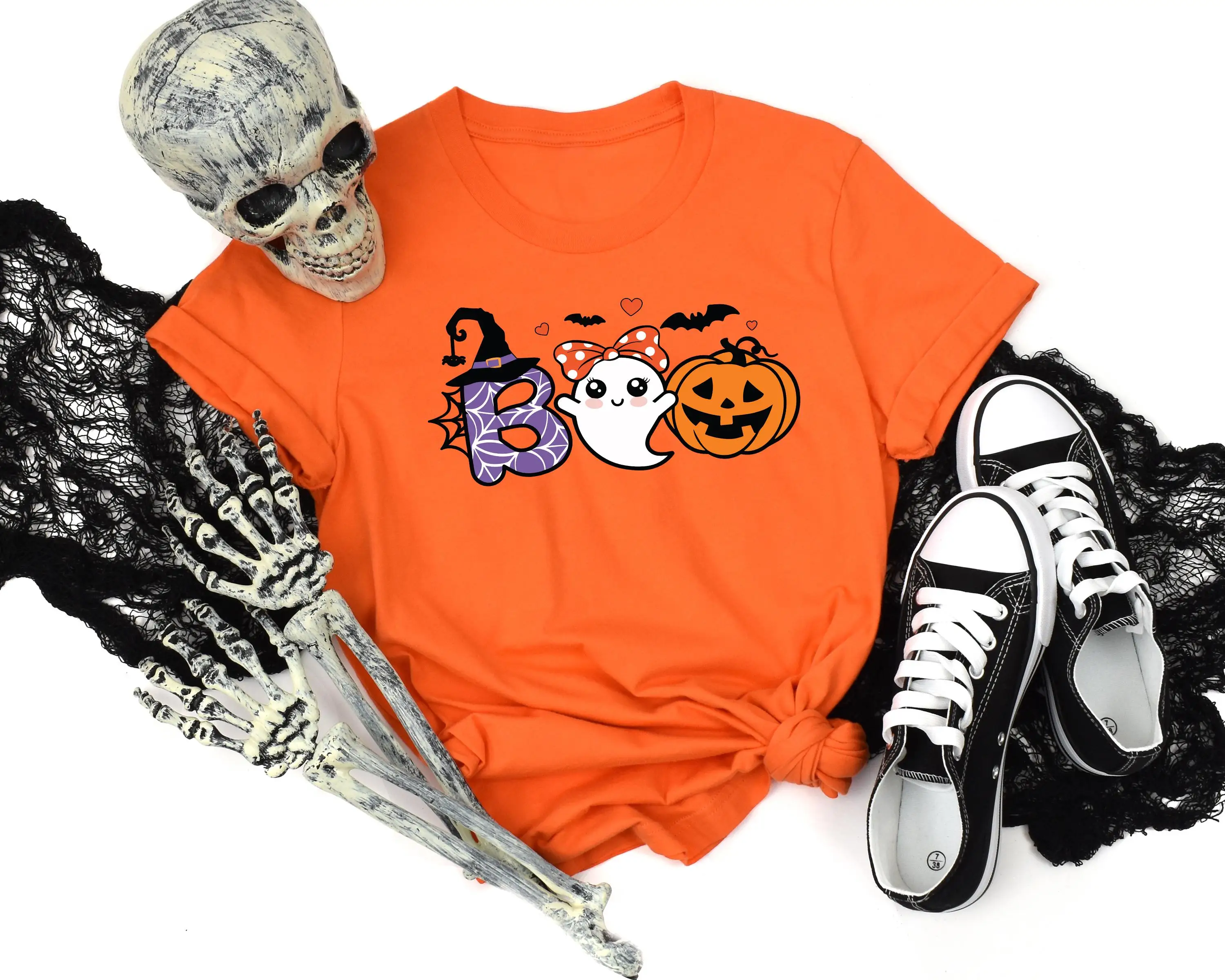 

Halloween Boo T Shirt GhosT Pumpkin Kids Spider