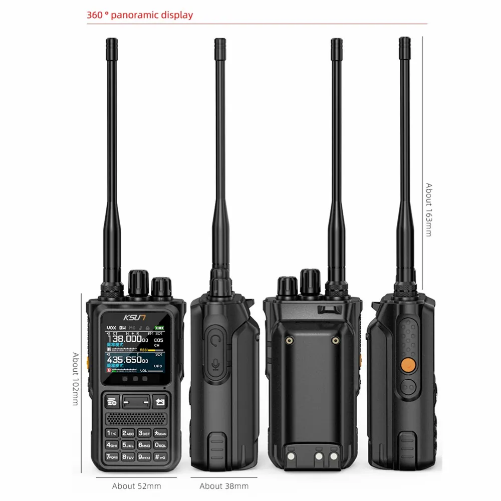 Long Range Two Way Radio Walkie Talkie 3W/5W/8W AM FM Multiband Portable Handheld Ham Radio with Desktop Charger Flashlight