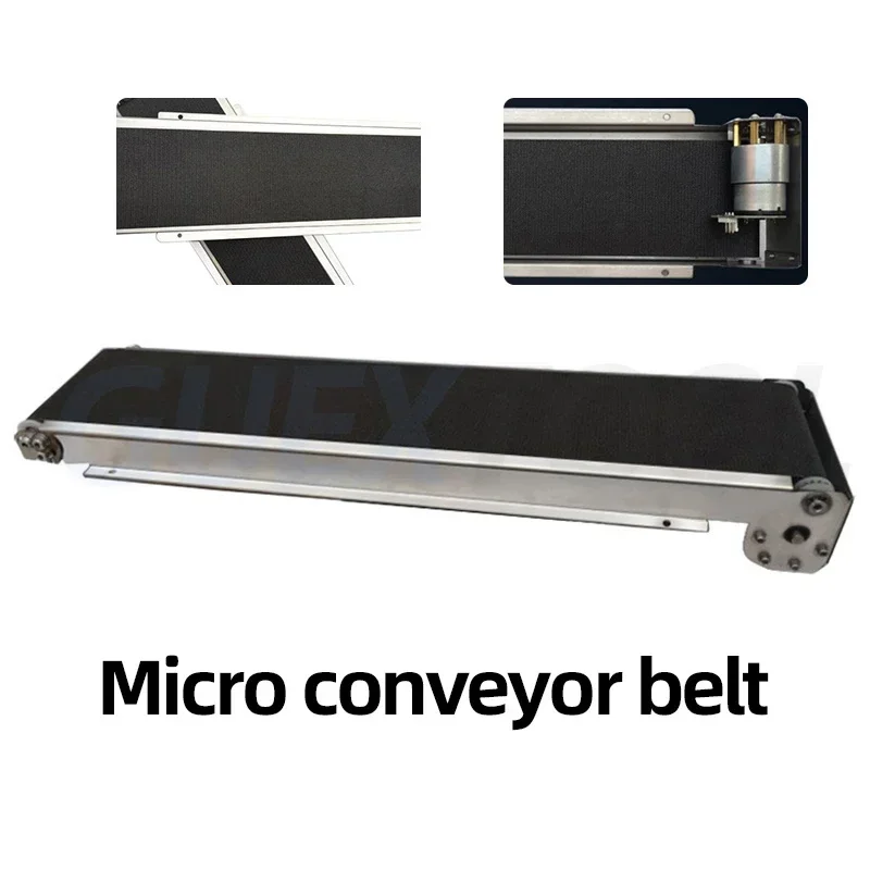 Mini Conveyor Belt 460mm Stainless Steel Frame PU Belt Vending Machine Logistics Conveyor Belt Assembly Line Track Cargo Lane