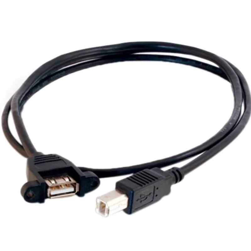 USB A to B Cable, Female to Male USB Cable, USB 2.0 Cable, 2 Foot Data Transfer Cable, Black USB Cord, 1 Count, C2G