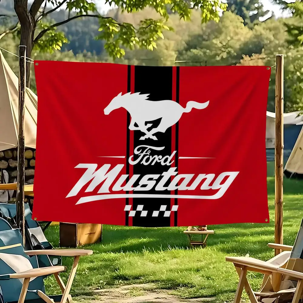 Car Brand Ford Mustang Flags flag For Decoration Outdoor Picnic Hanging Home Camping Party Banner