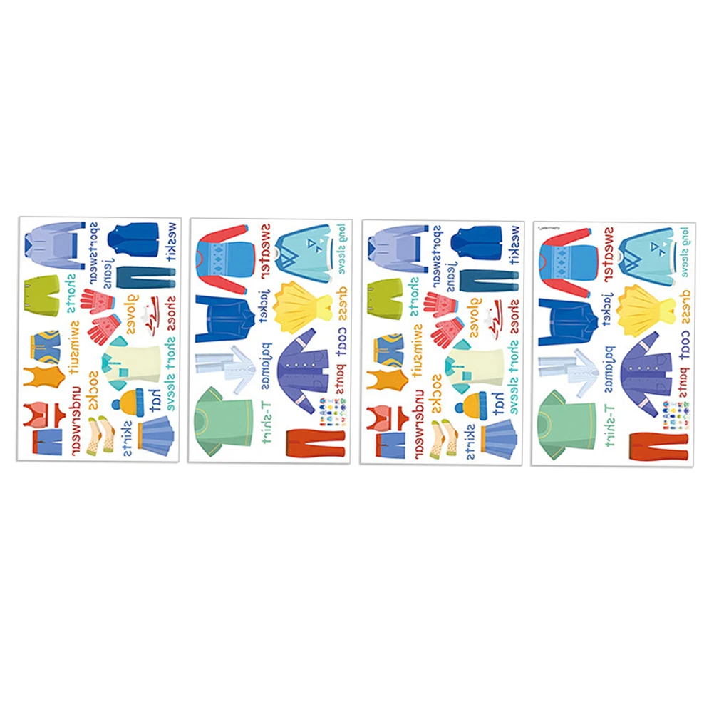 

4pcs Wardrobe Labels Stickers Home Decor Bedroom Wall Clothing Decals Closet Kids Clothes Sort Hang Smooth Surface Compatibility
