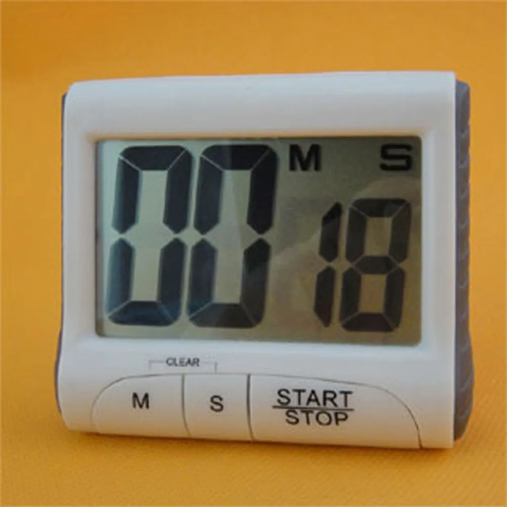 Digital Kitchen Timer White Large LCD Display Loud Alarm Countdown Up Cooking Timer Easy Operation Magnetic Kitchen Clock