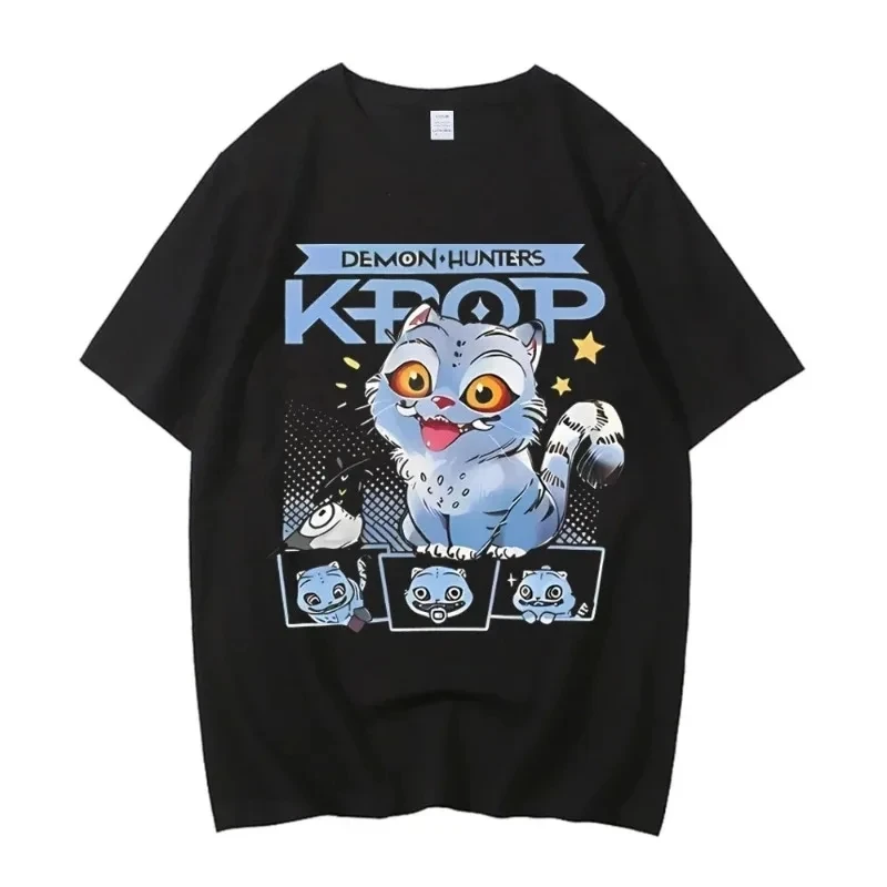 2025 Hot Cartoon KPop Demon Hunters Tiger T-shirt women Harajuku O-neck Casual Shirt High Quality T Shirt Y2k Streetwea