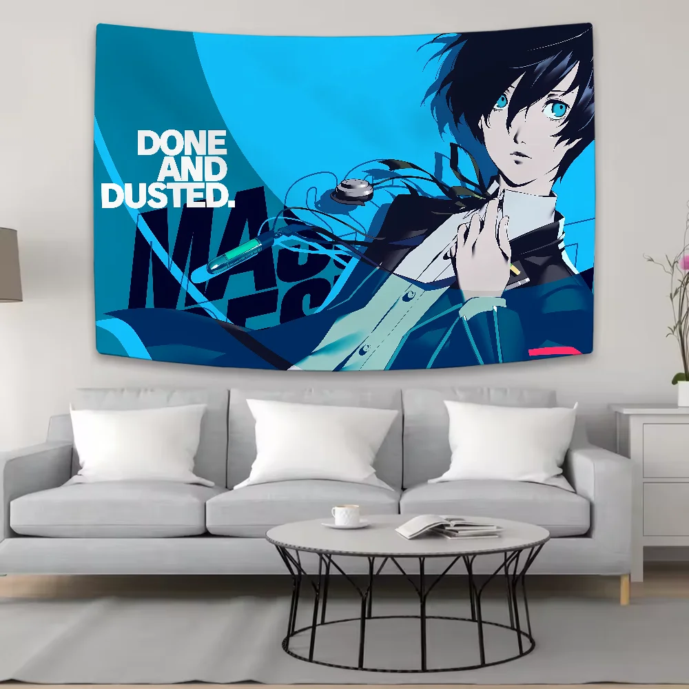 Classic Cool Reload P-Persona 3 Reload Tapestry Background Hanging Cloth Bedroom Room Decor Aesthetic Tapestry Wall Party