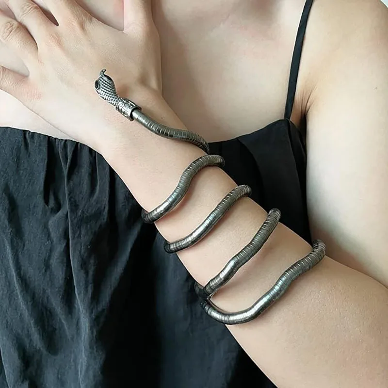 Bendable Snake Bracelet for Women Adjustable Punk Snake Choker - Flexible Multi-Purpose Medusa Necklace Hollween Jewelry