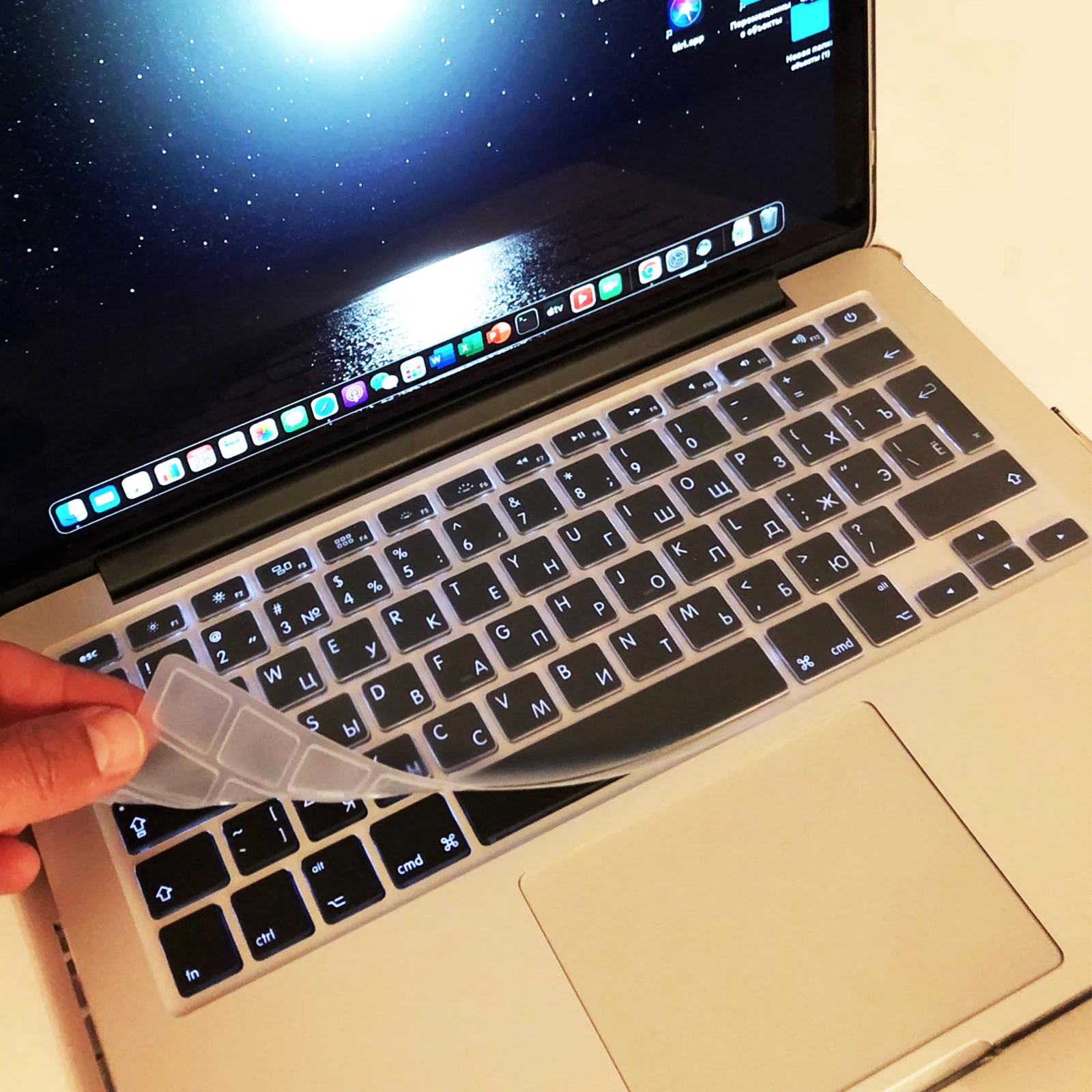 Transparent Silicone Keyboard Cover for MacBook - Clear, Soft-Touch, Quiet Typing (12-16