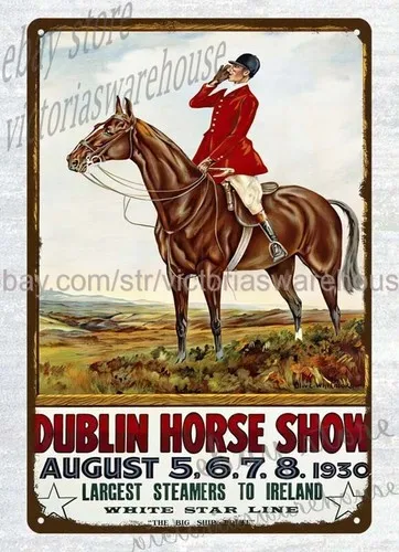 1930 Dublin Horse Show Poster equestrian decoration metal tin sign accent wall