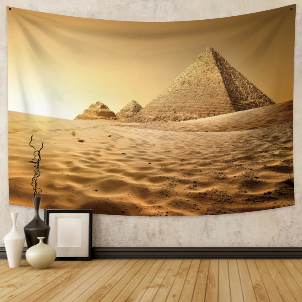 Vintage Egyptian Pyramids Desert Tapestry Wall Hanging Carpet For Bedroom Living Room Dorm Tapestries Art Home Decoration