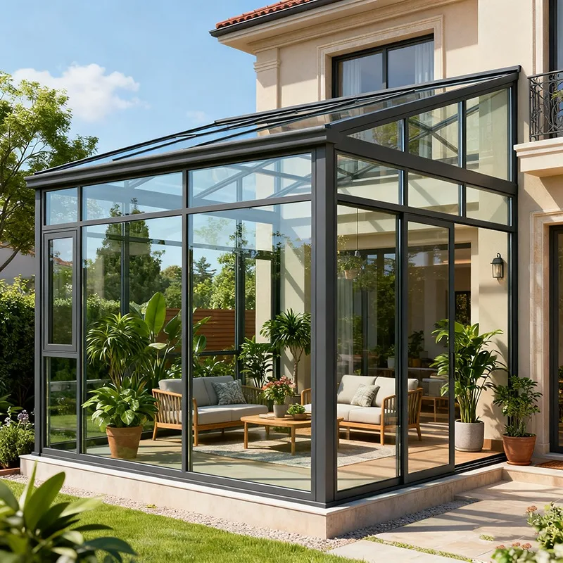 Custom-designed Patio Greenhouses  Winter Gardens  and Year-round Sunrooms Suitable for Villas and Farms  Shelters