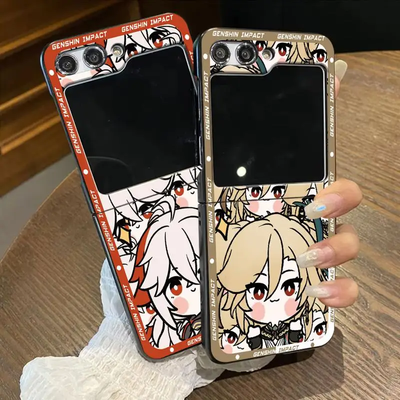 phone Cases for Samsung Galaxy Z Flip 5 6 case ZFlip4 ZFlip5 5G ZFlip3 Flip funda Antiscratch cover Cute Kaedehara Kazuha Kaveh