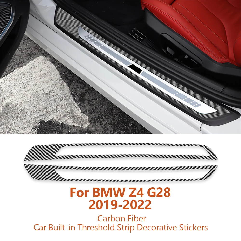 

For BMW Z4 G28 G29 2019-2022 Car-styling Carbon Fiber Car Built-in Threshold Strip Decorative Stickers Interior Auto Accessories