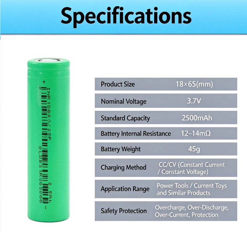 20PCS For 18650 Lithium Battery Cell Rechargeable Li-ion Batteries for Power Tools Flashlights and DIY