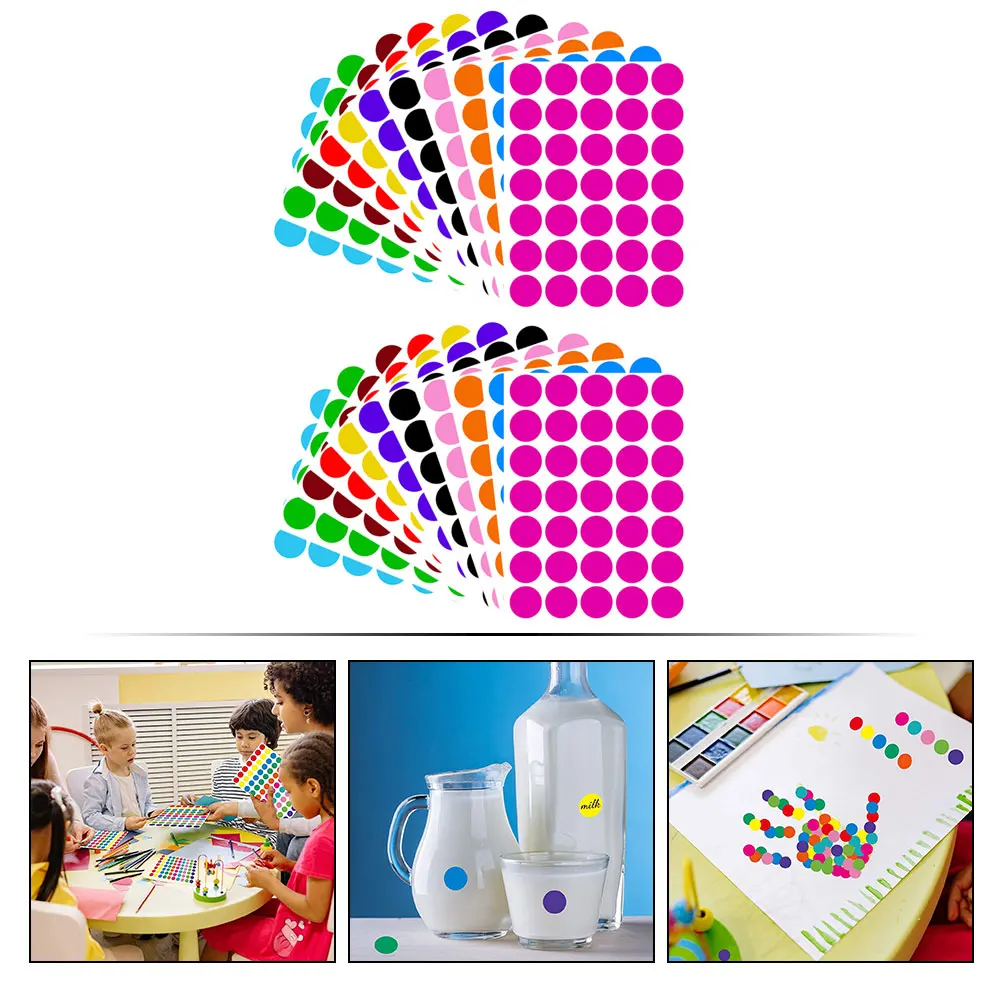 

420pcs Colorful Dot Stickers Self Adhesive Round Labels for Organization Gift Tags Printable Paper Month Marking