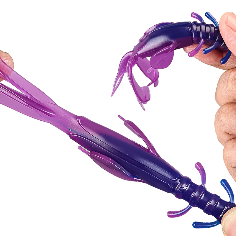 

TAIYU-Soft Plastic Fishing Lure, Topwater Floating Shrimp, Lobster, Saltwater, Active Crayfish for Weedless Rigs, 4Pc Set