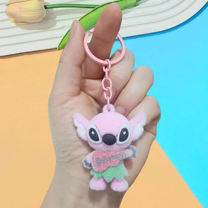 Anime Lilo & Stitch flocage porte-clés dessin animé femmes voiture porte-clés sac pendentif accessoires décoration cartable pendentif cadeaux