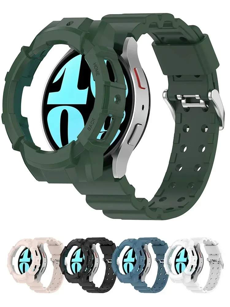 Case+Band for Samsung Galaxy Watch 4/5 44mm 40mm silicone No Gaps bracelet correa Protective cover 20mm Galaxy watch 5 pro strap