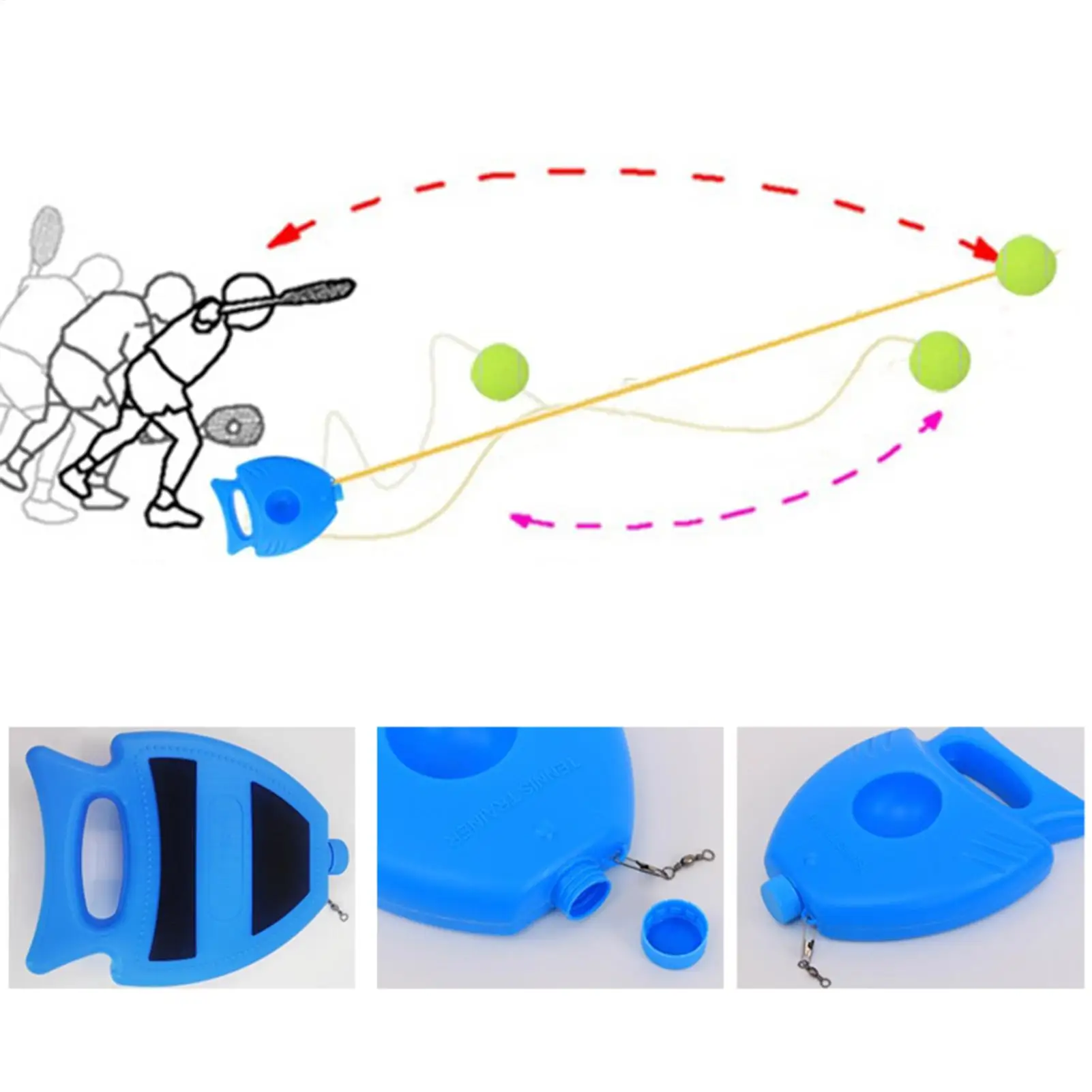 

Tennis Ball Rebounder With String Ball Portable Self Tennis Trainer Practice For Beginners Sport Exercise Backyard Garage Park