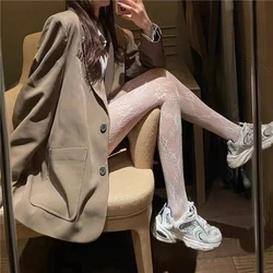 Women Fishnets Stocks Flower Pattern Mesh Tights Woman Sexy Stockings High Elastic Translucent Slim Pantyhose Fishnet Tights