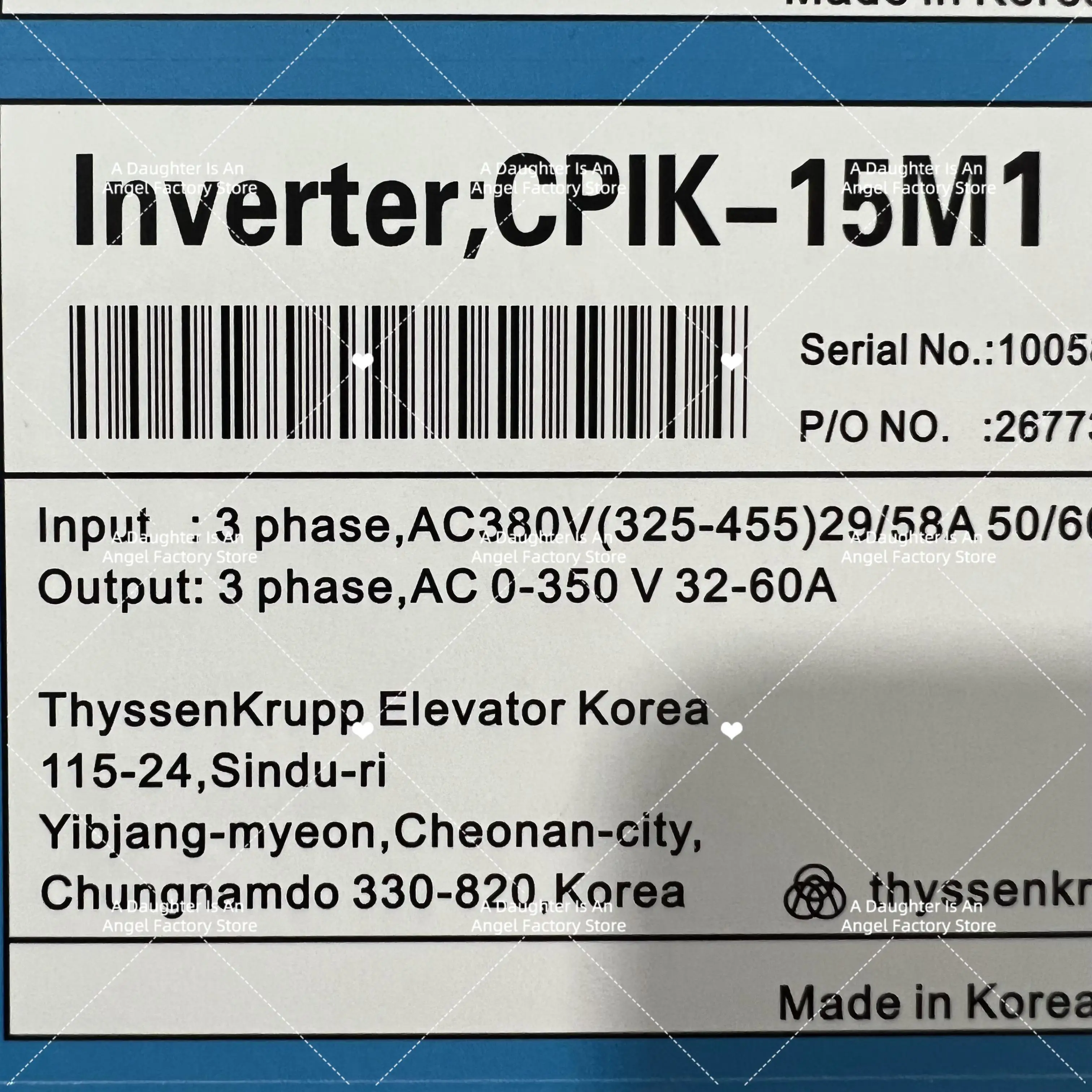 For CPI/CPIK Series, Ensures Safe Operation，Genuine Thyssen Elevator Inverter Replacement, Original Component