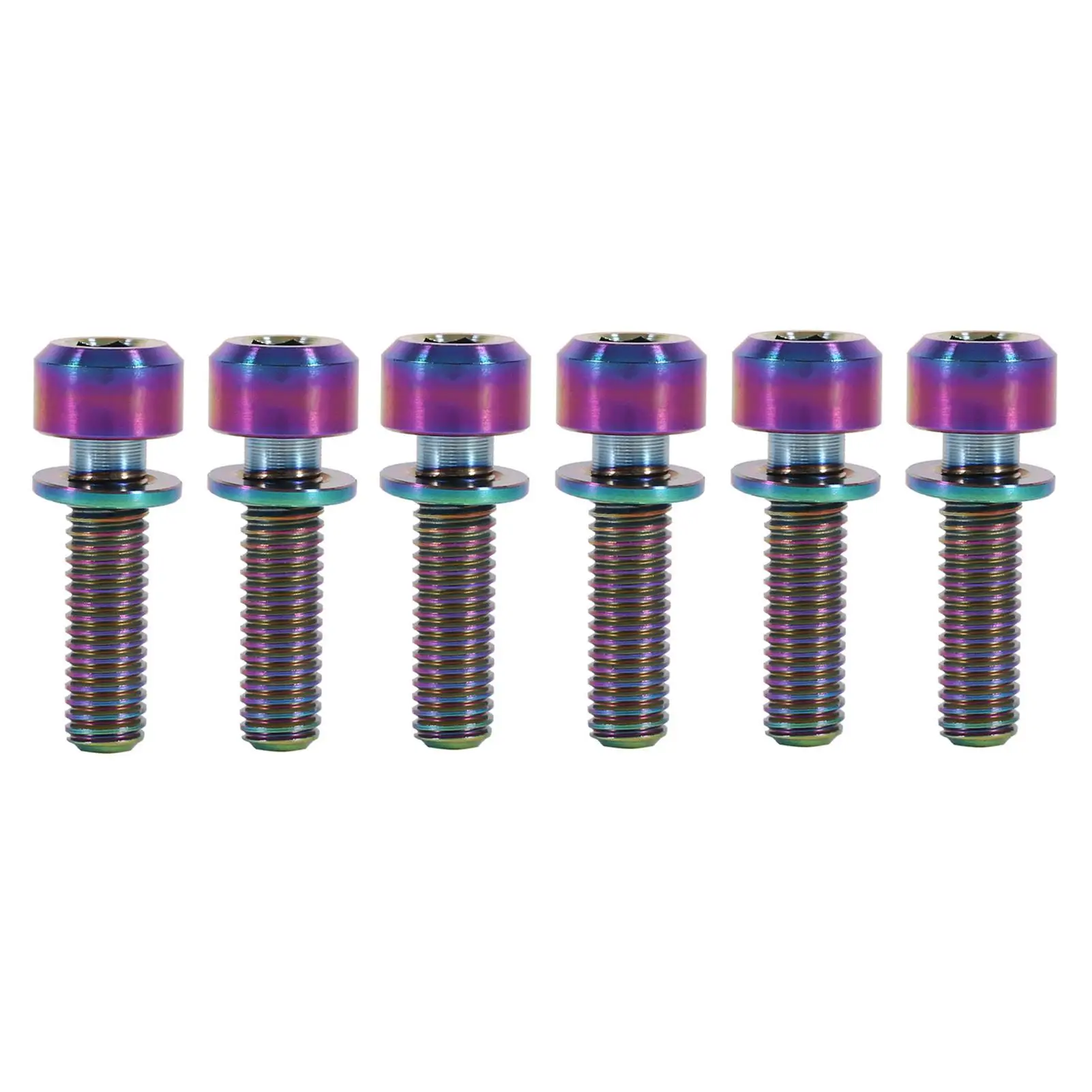 6pcs M5 x 16mm Alloy Bicycle Stem Screws for mtb /Road Bike Handlebar - Durable Cycling Hardware