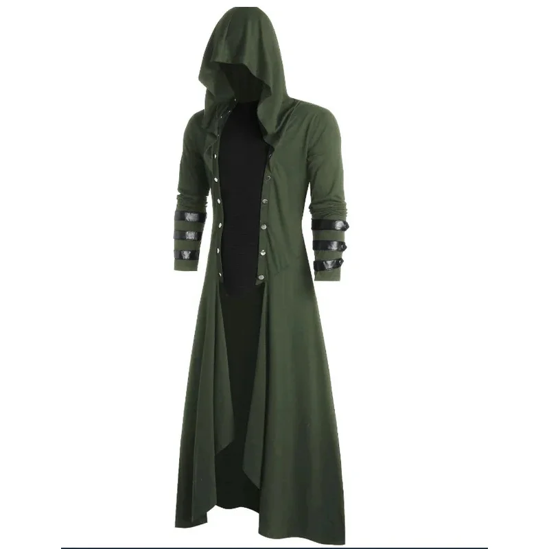 

DY20Men Women Assassin Long Jacket Gothic Steampunk Cloak Hooded Trench Vampire Wizard Cosplay Medieval Victorian25