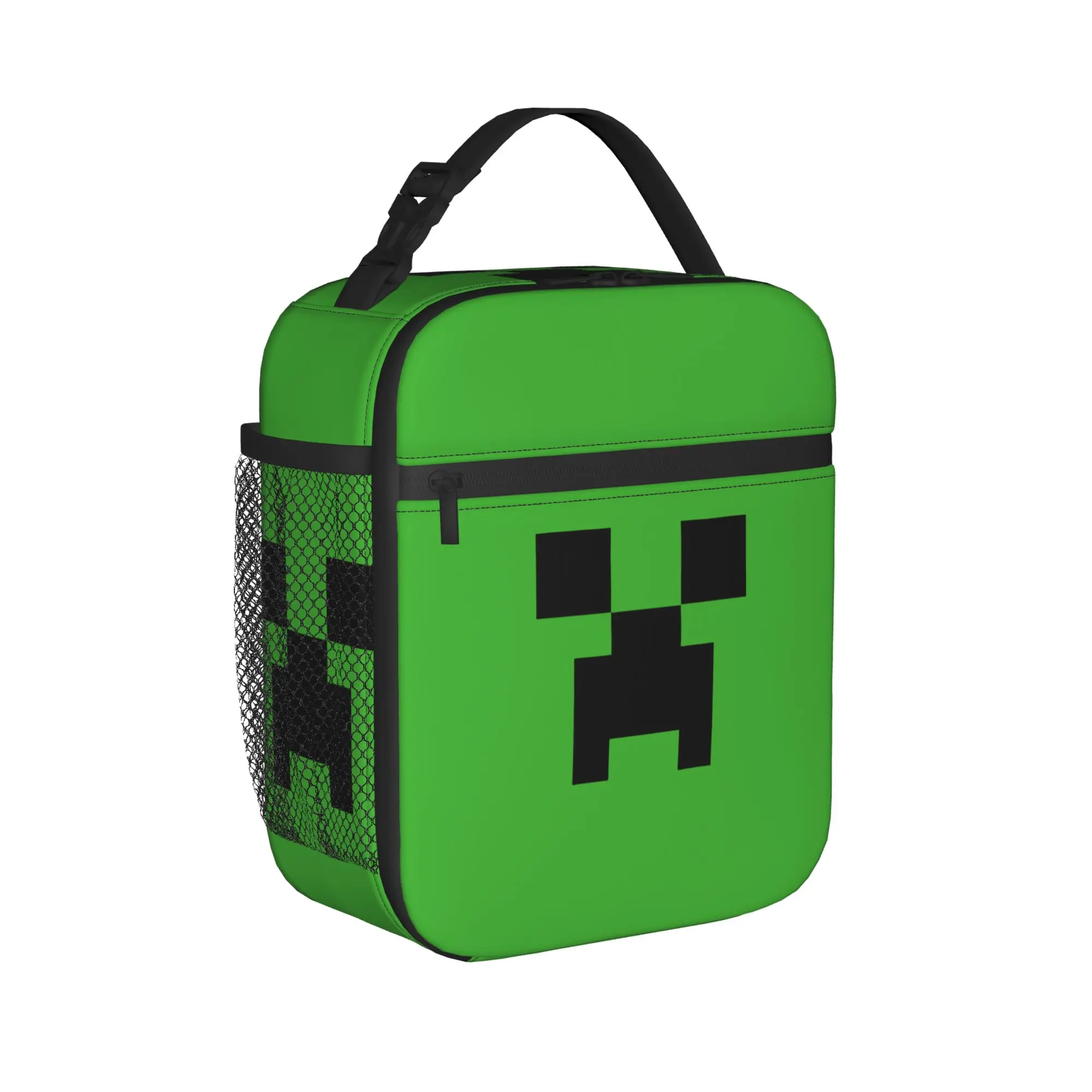 Pixel Game Creepers Thermal Insulated Lunch Bags for Travel Portable Food Bag Container Thermal Cooler Lunch Boxes