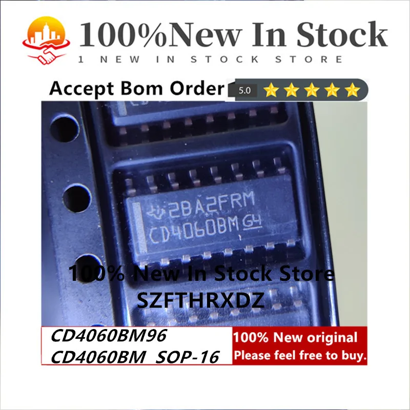 100% NEW ORIGINAL CD4060BM96 SOP16 CD4060BM SOP-16 IC BINARY COUNTER 14-BIT 16SOIC