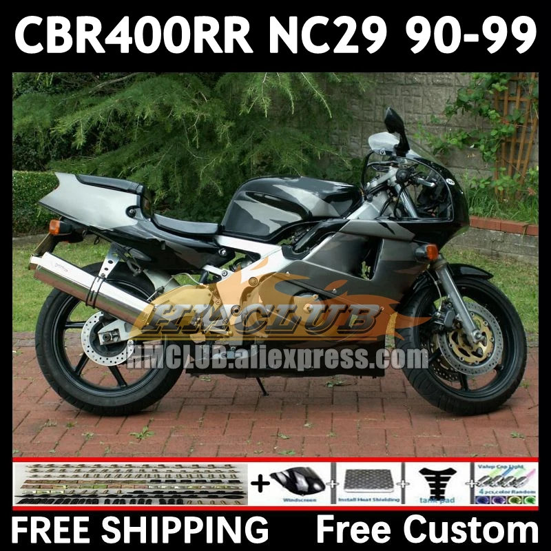 Bodywork For HONDA CBR400 CBR 400 RR 400RR 90 91 92 93 94 black grey 104No.20 CBR400RR NC29 1995 1996 1997 1998 1999 Fairings