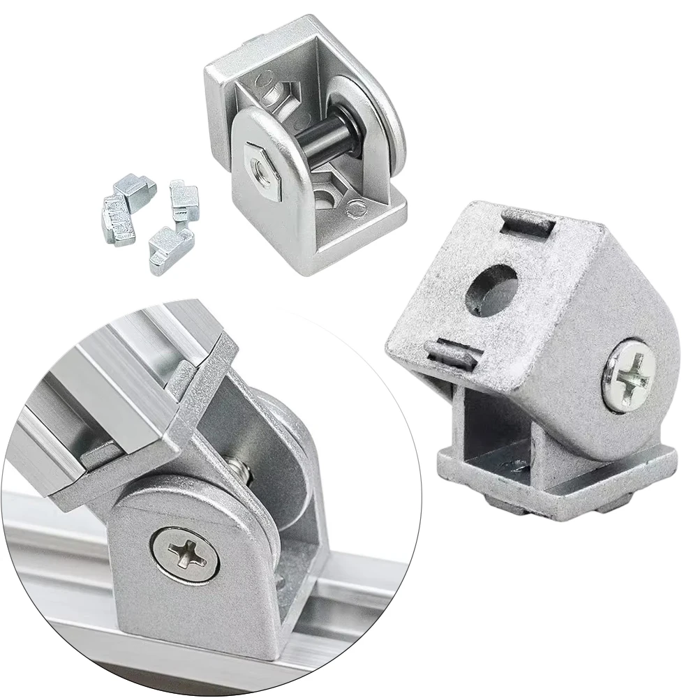 

4Pcs Flexible Hinge Pivot Joint 2020 3030 4040 Cast Aluminum Fitting Right Angle Connector for V-Slot T-Slot Aluminum Profiles