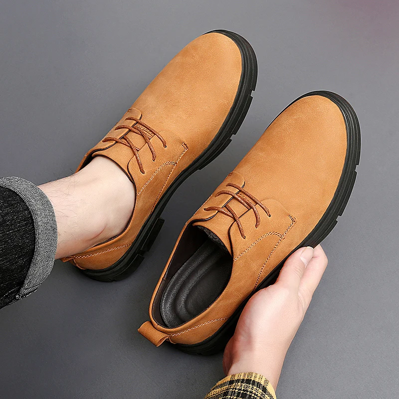 Golden Sapling Retro Men's Casual Shoes Comfortable Platfrom Flats Leisure Business Loafers Fashion Tooling Shoe Classics Flats