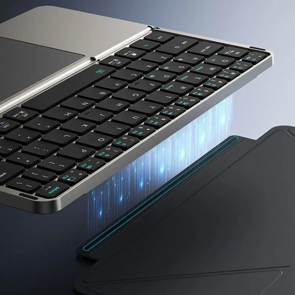 Bluetooth 5.3 Wireless Bluetooth Keyboard Portable Universal Foldable Keyboard Detachable with Touchpad Mini Foldable Keypad