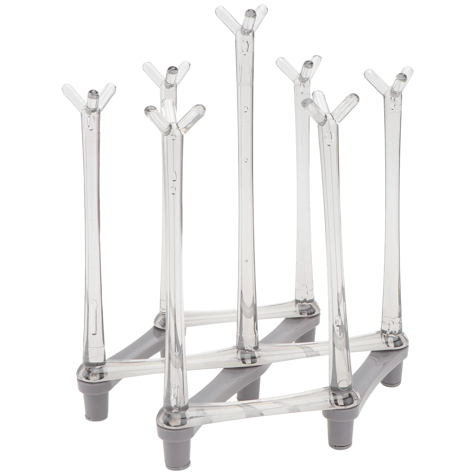 

1Pc Durable Grey Pp Wine Glass Holder Space Saving Stemware Storage Rack For Kitchen Cabinet