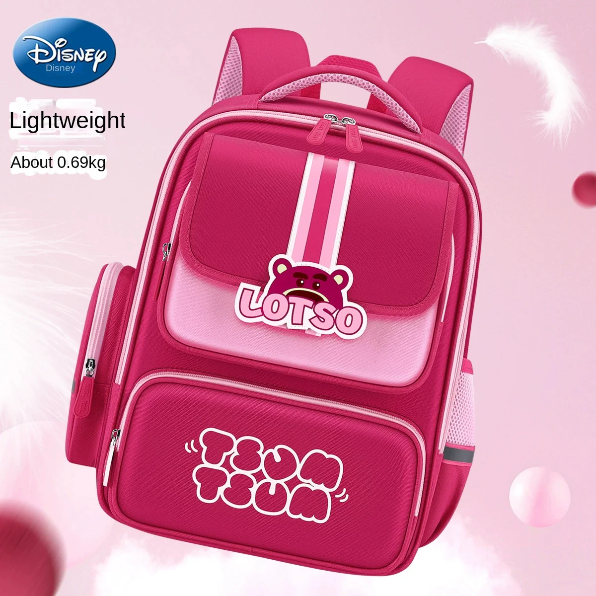 Disney Girl Orthopedic School Bag Grade 1-3 Lotso Primary Student Shoulder Backpack Large Capacity Water Proof Light Mochilas