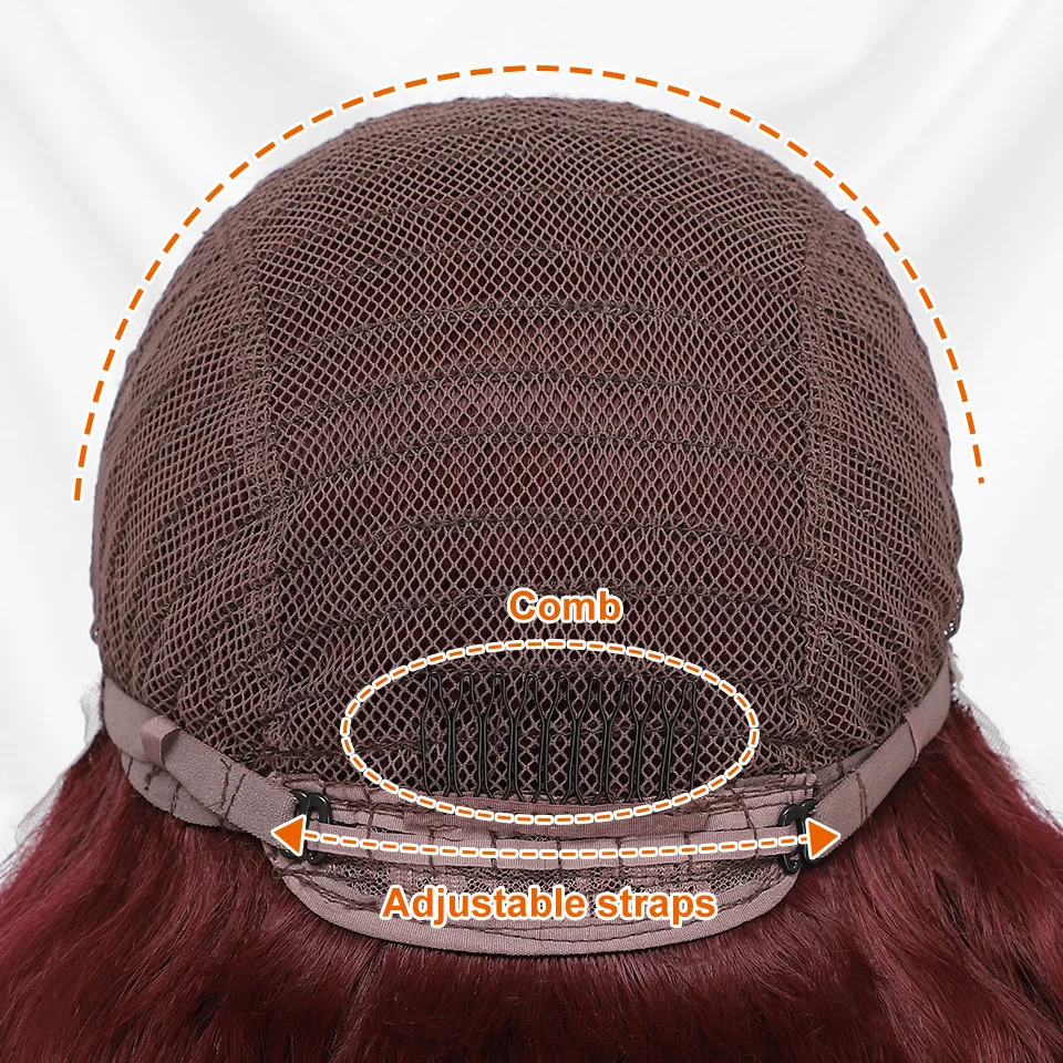 Schwarzbraune lockige Perücke, synthetische Lace-Front-Perücken für Frauen, blond, orange, weibliche Spitze-Perücke, 13 x 4,5 x 1, Cosplay-Haar, täglicher Gebrauch – Detail 20