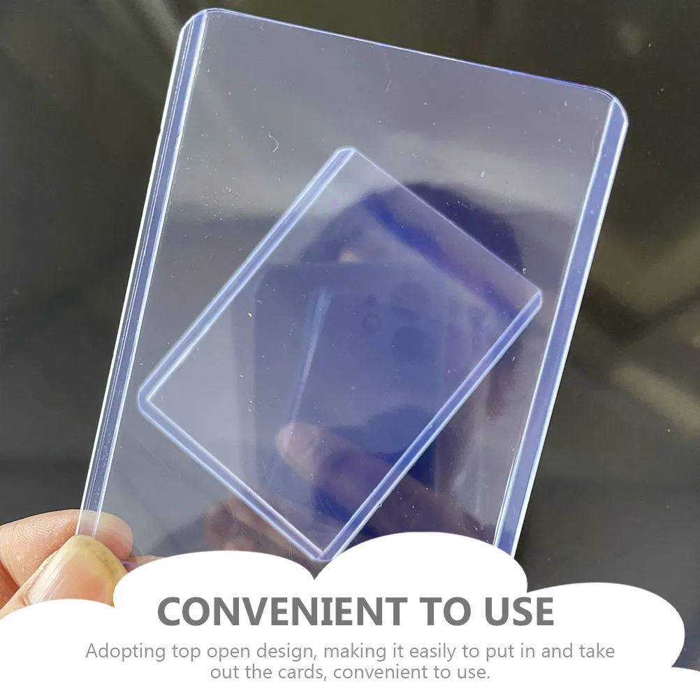 

100Pcs Card Sleeves Clear PVC Protective Covers for Trading Game Cards Anti-Scratch Waterproof Stain Resistant Portable Storage