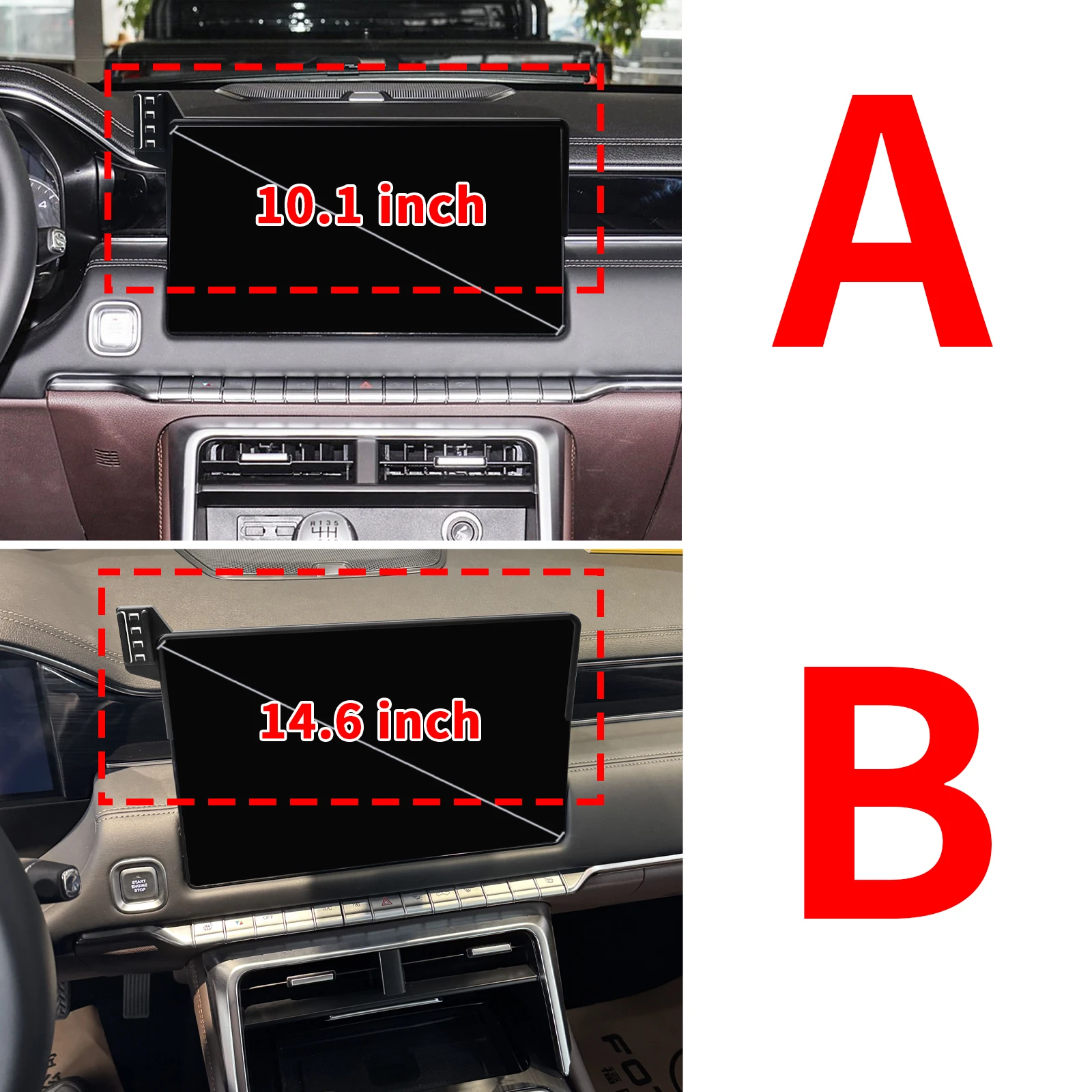 for Foton Tunland V7 / V9 2023- 2025 2026 LHD 10.1 / 14.6inch Screen Base Phone Holder Mount ​​ Secure Clip Car​​ accessoires
