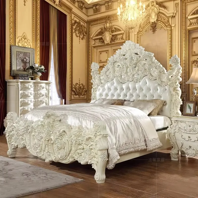Headboard Adult Double Bed Waterproof Luxury Twin King Size Double Bed Living Room Bedframe Lit 2 Personnes Home Furniture