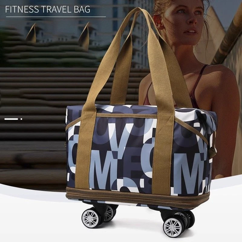 Waterproof Wheeled Duffle Bag for Travel, Large Lightweight Carry On Bag for Men Women, Gym Sports Beach Weekend Overnight Bag
