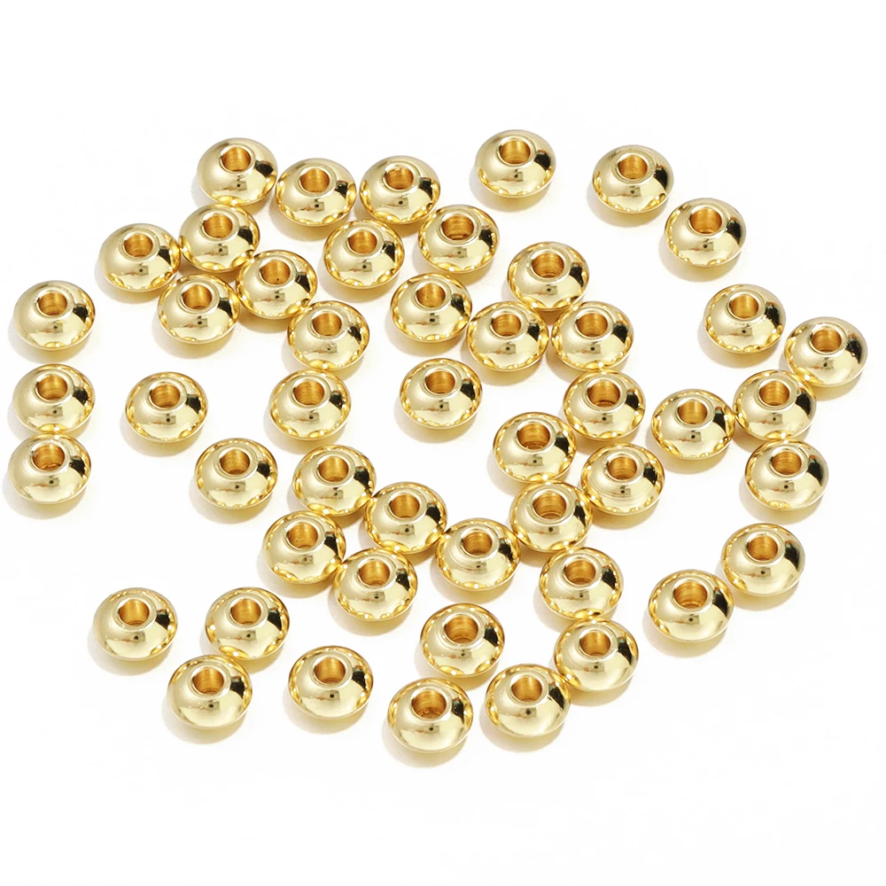 20-50 Stück Edelstahl Abakus Perlen Stopper Spacer Perlen Crimp End Perlen für Schmuck herstellung DIY Armband Halskette Zubehör – Detail 6