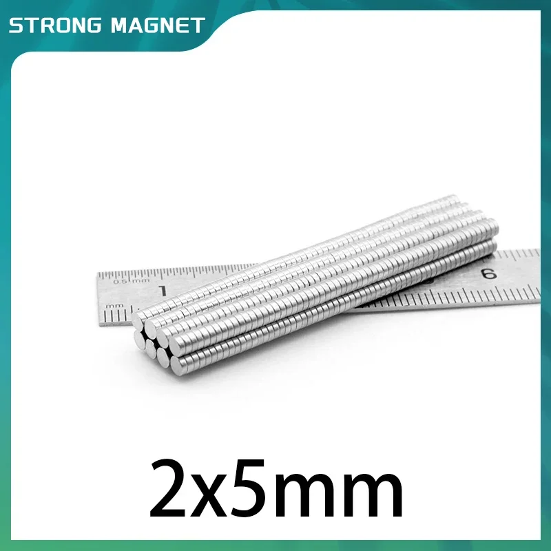 50/100/200/500/1000/2000PCS 2x5 Long Strong Powerful Magnets Disc Permanent Magnet 2x5mm Small Round Neodymium Magnet 2*5